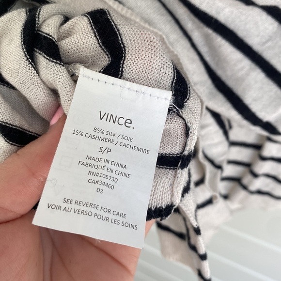 Vince | Long Sleeve Tee with Black and White Stripes | Great Condition - Picture 4 of 5